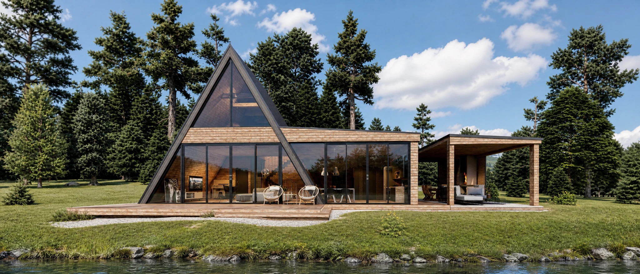 A-Frame Dora frontal architectural visualization