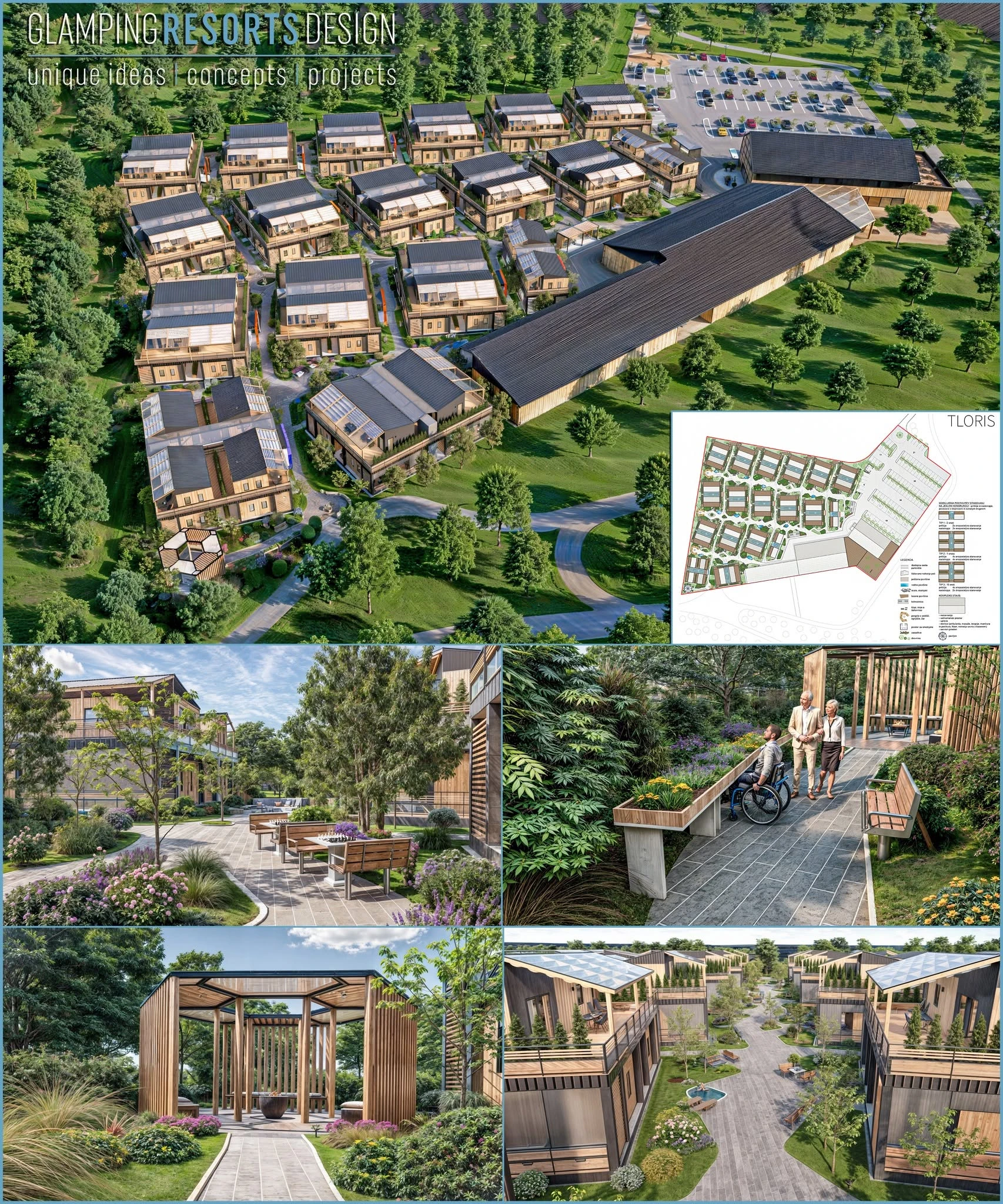 Senior Resort Bled presentation board and accessibility concept