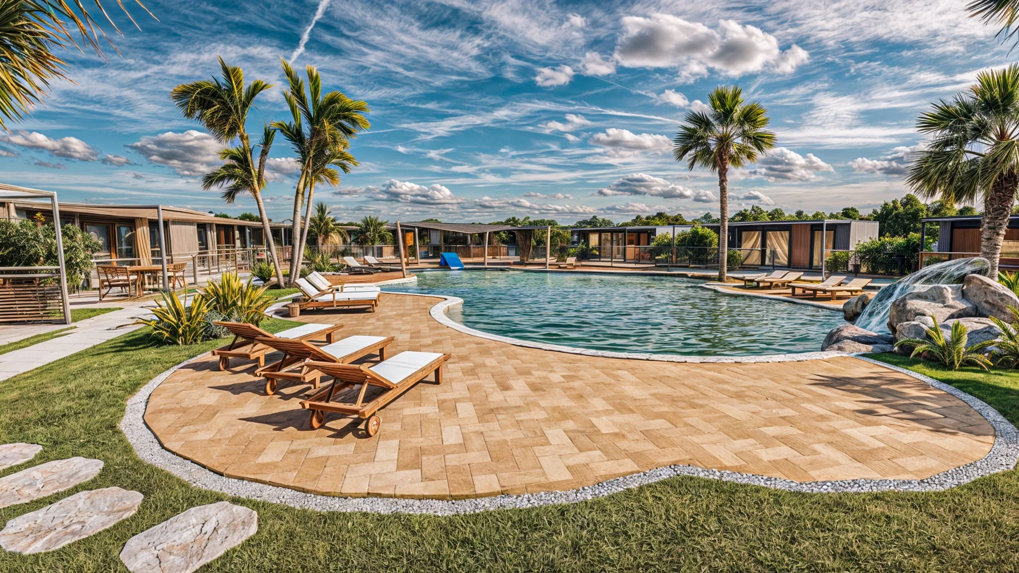 Medulin resort pool and mobile home visualization