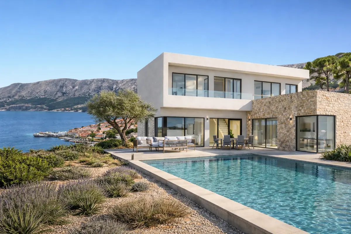 Villa Aurora daylight architectural visualization