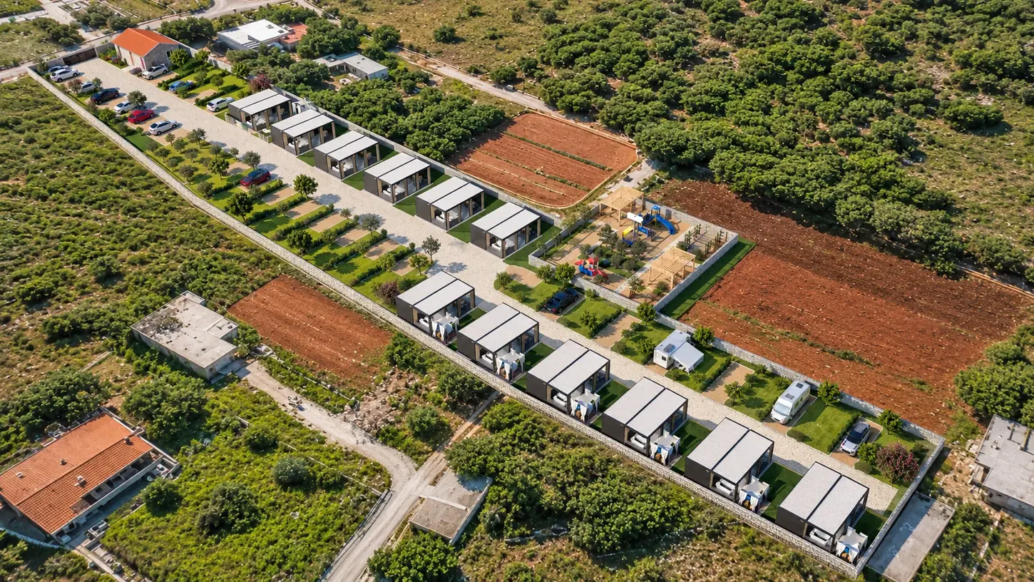 Camp Terra Vrsiana aerial masterplan visualization