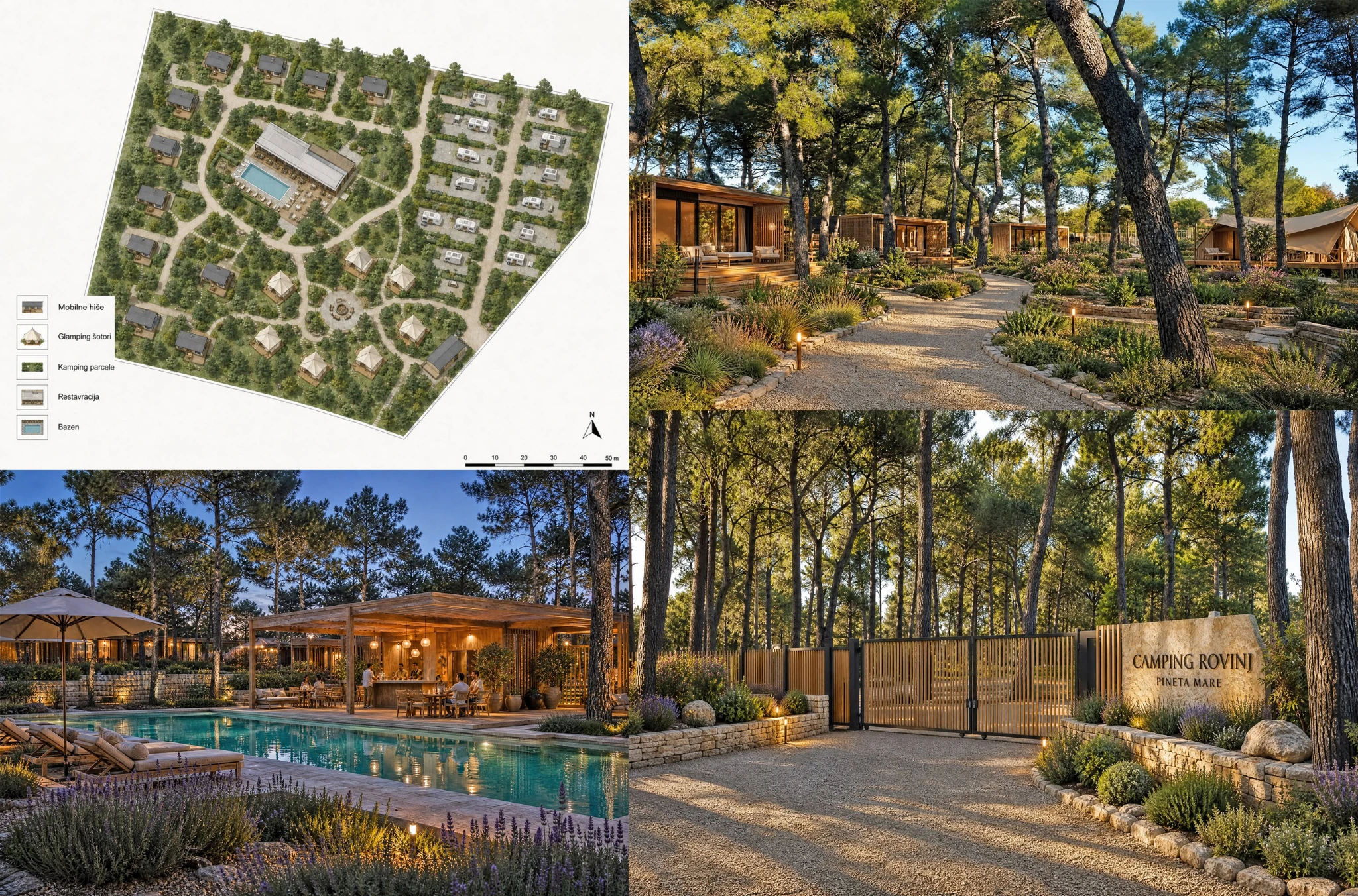 Pineta Mare Rovinj premium camping and glamping resort concept presentation